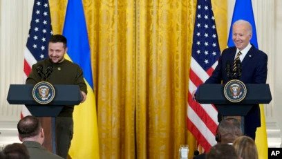 Konferensi Pers Presiden Biden Dan Presiden Zelenskyy Di Ukraina